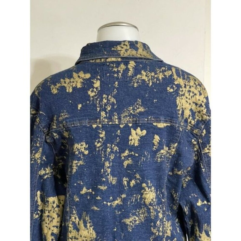 CREST. Women Denin Printing Metalic blue jacket, S ize L - Picture 4 of 12